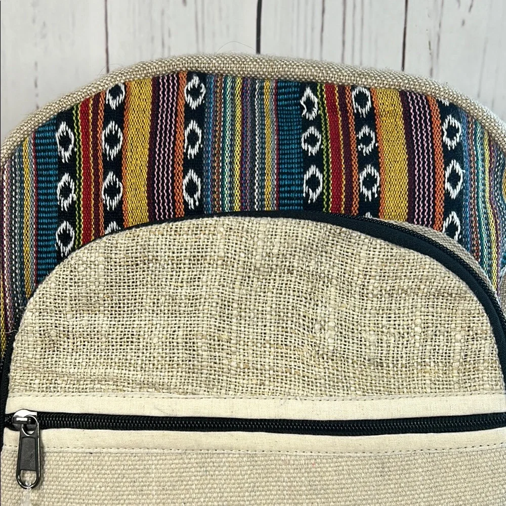 Jack Skellington Hemp Backpack Estes Park Colorado Boho Aztec‎ Sustainable NWOT